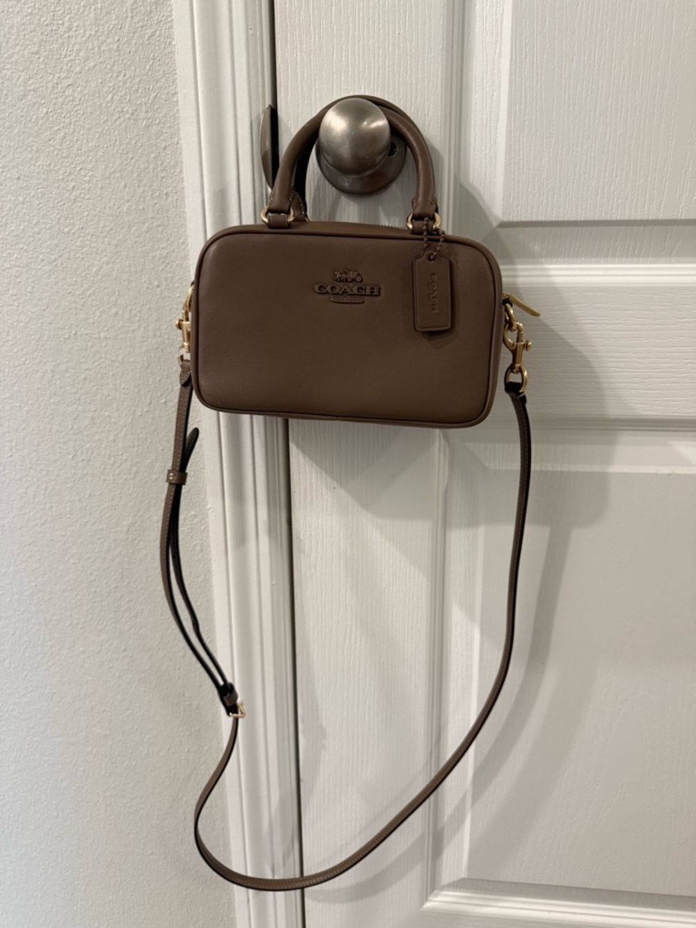Coach Stachel Crossbody in Dark Stone/Gold - Picture 3 of 9